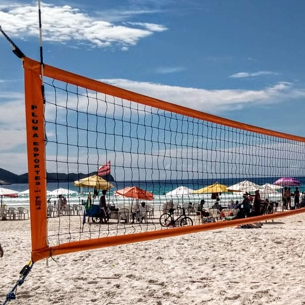 REDE PARA VOLEI DE PRAIA OFICIAL - 4 FAIXAS DE POLIESTER